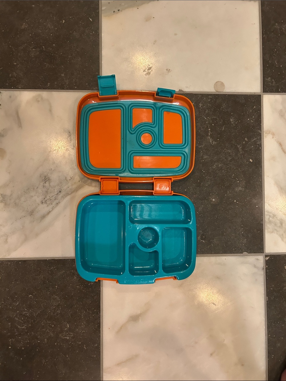 Kids Divided Lunchbox in Orange and Teal - Unbranded